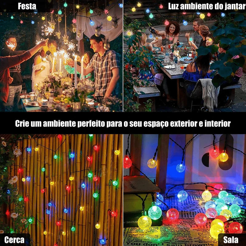 Bolinha Cristal Bola Fio Fada Cordão De Luz 10m 40 Leds