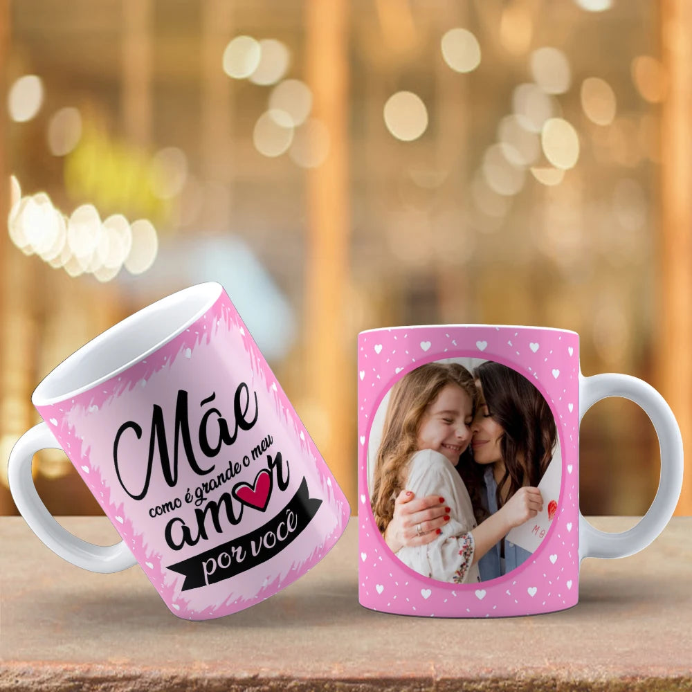 Caneca Personalizada dia das Mães Kit Caneca E Quadro Azulejo Dia Das Mães
