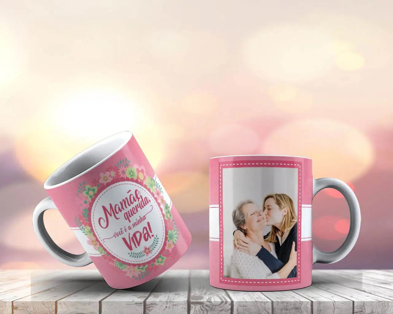 Caneca Personalizada dia das Mães Kit Caneca E Quadro Azulejo Dia Das Mães