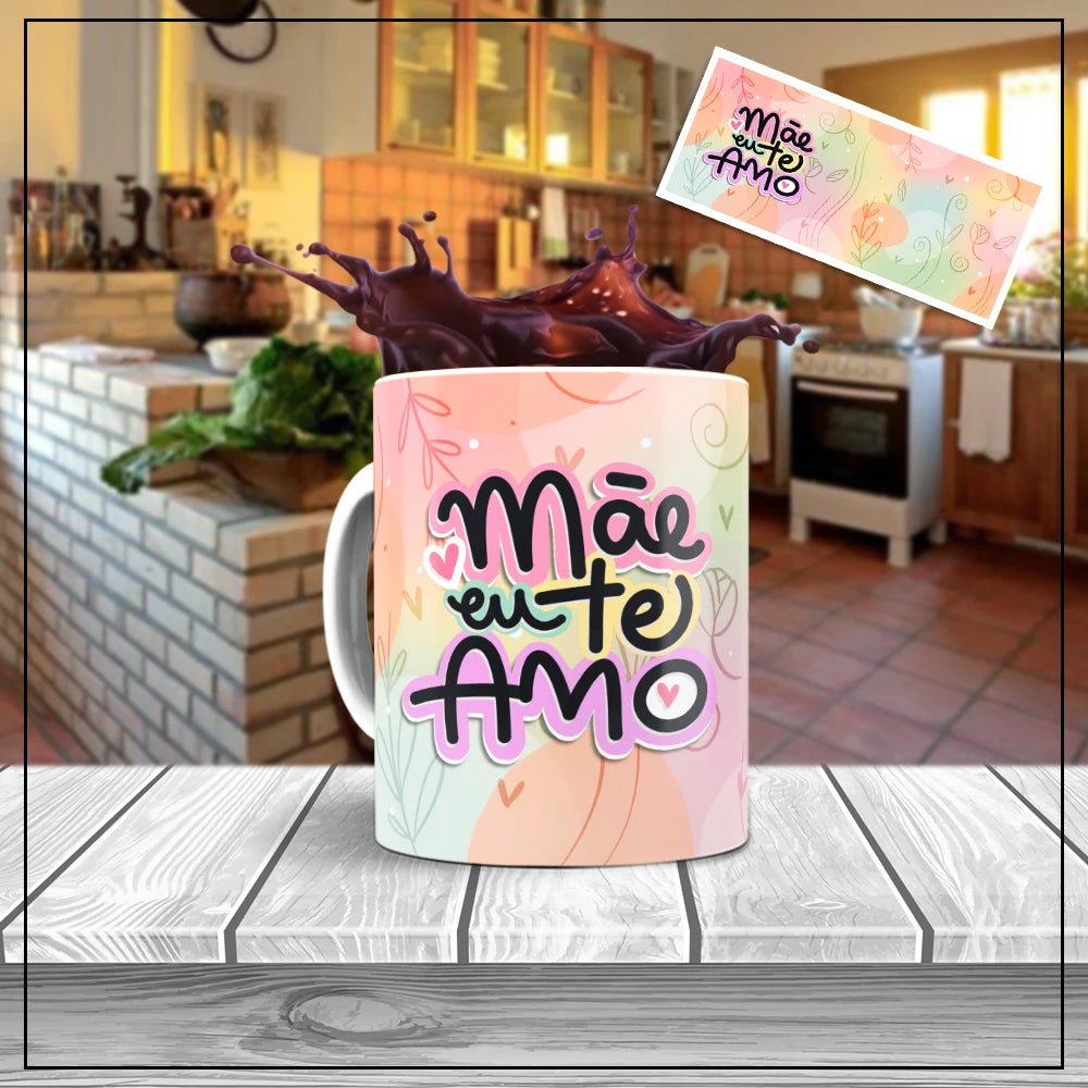 Caneca Bonita Dia Das Mães Presente Mãe Eu Te Amo Presente (Branca)