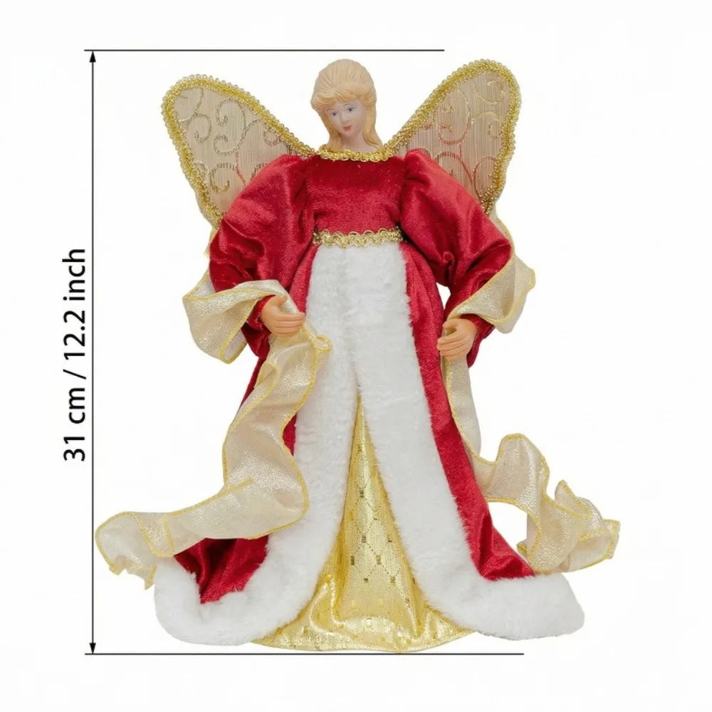 Ponteira de Árvore de Natal Tradicional em Formato de Anjo, Ponteira de Árvore de Natal para Shopping