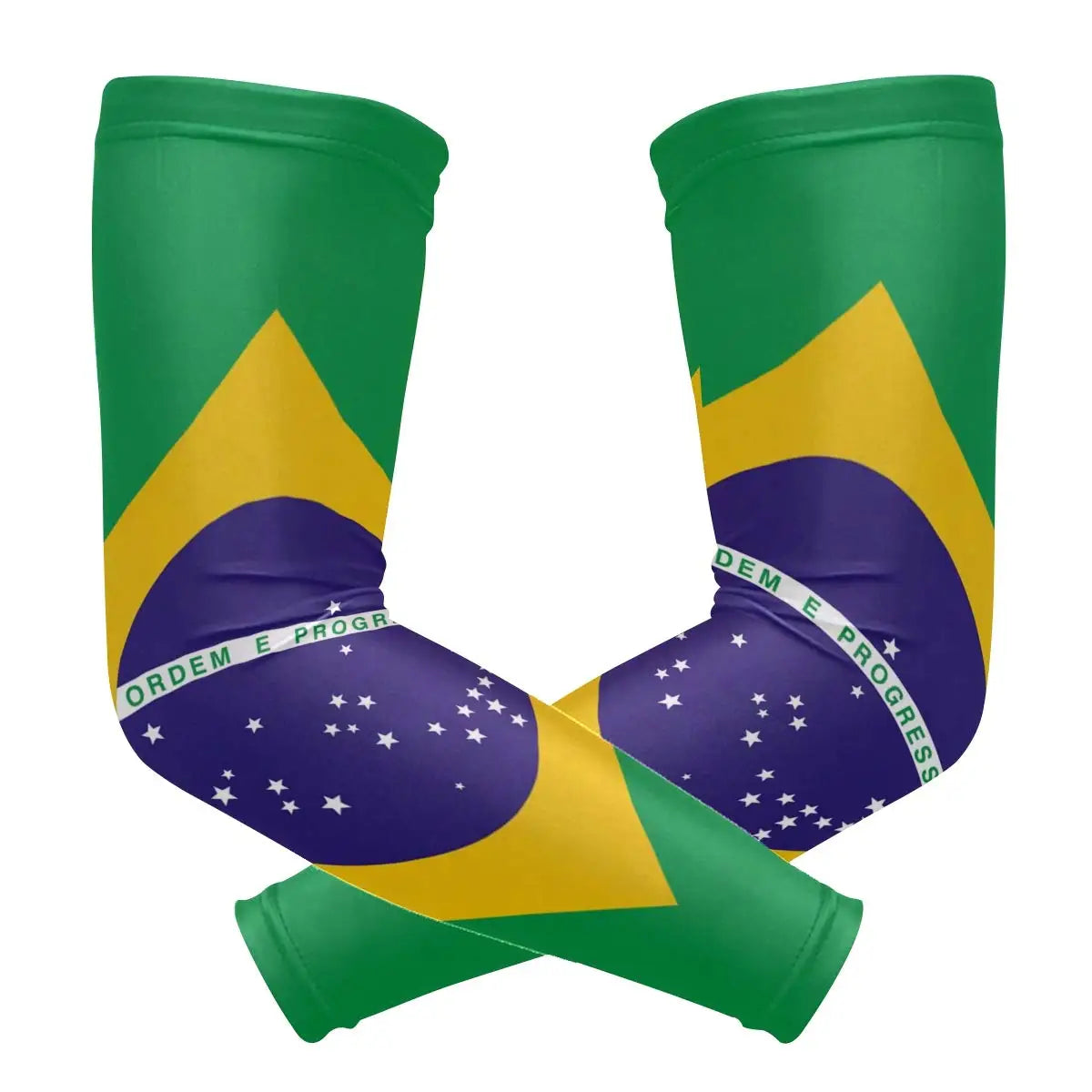Mangas de proteção para os braços com a bandeira do Brasil, para homens e mulheres