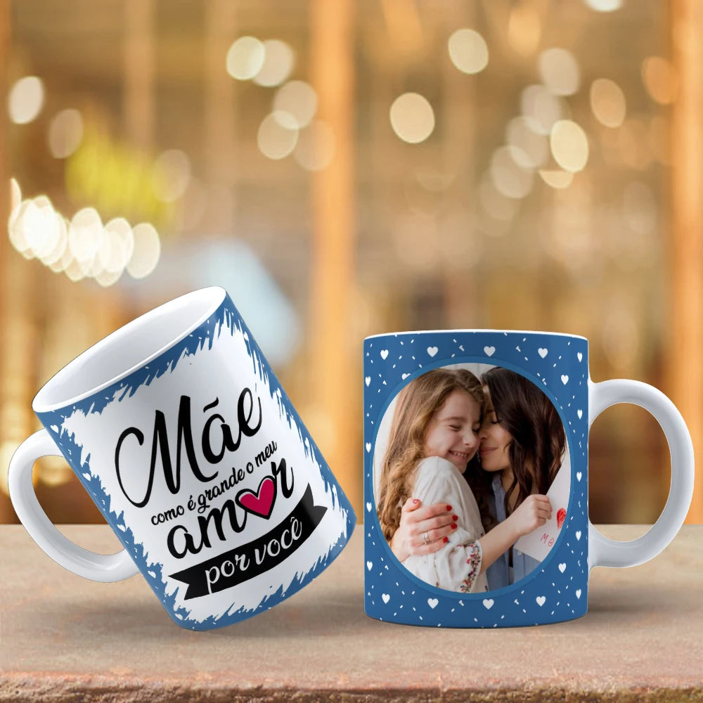 Caneca Personalizada dia das Mães Kit Caneca E Quadro Azulejo Dia Das Mães