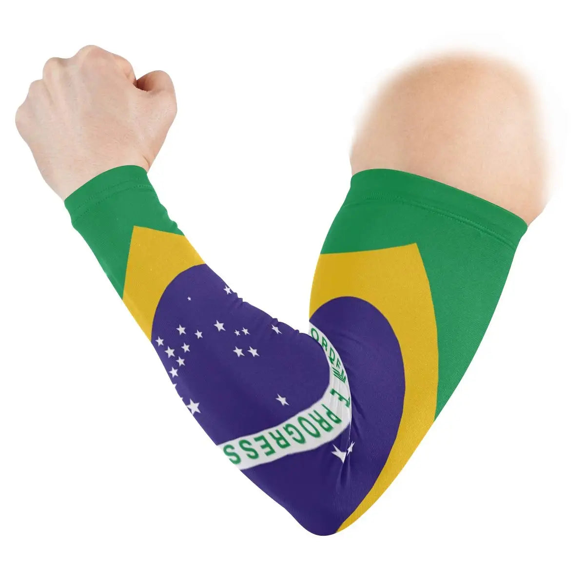 Mangas de proteção para os braços com a bandeira do Brasil, para homens e mulheres