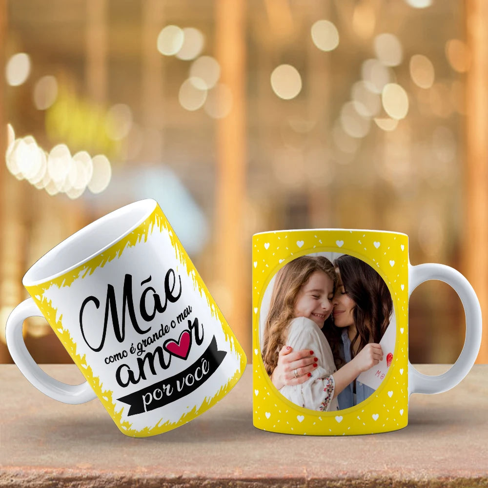 Caneca Personalizada dia das Mães Kit Caneca E Quadro Azulejo Dia Das Mães