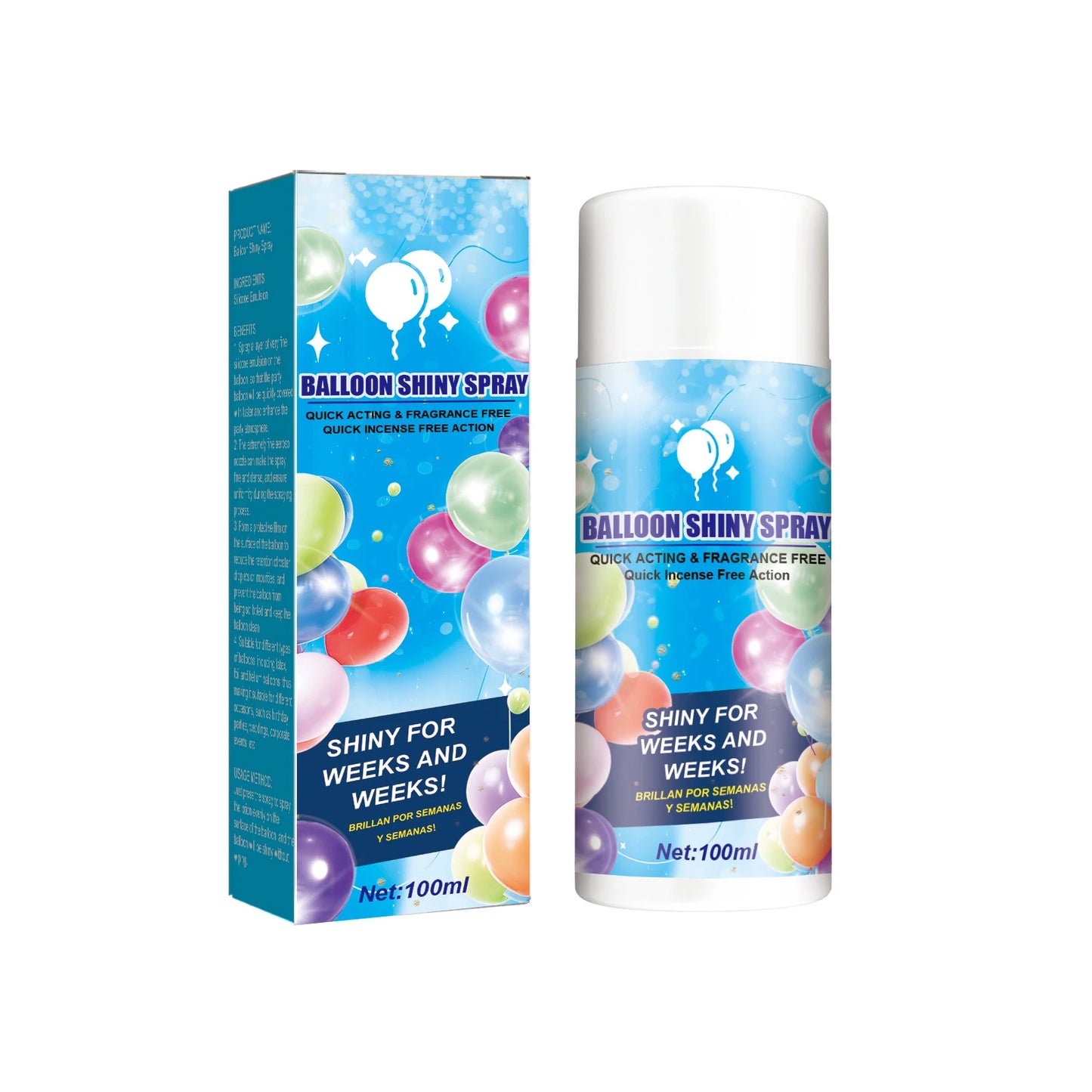 Spray alto brilho – brilho balão, brilho para balões látex, brilho instantâneo longa duração