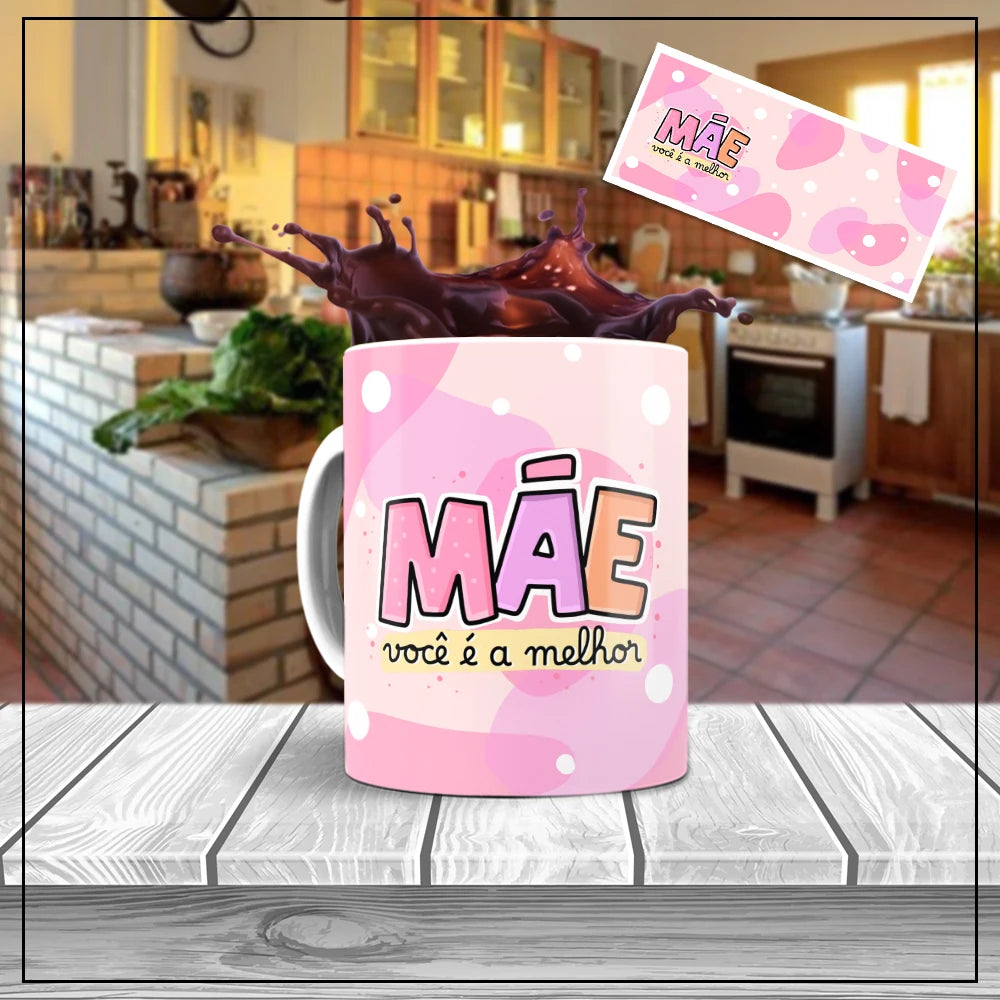 Caneca Bonita Dia Das Mães Presente Mãe Eu Te Amo Presente (Branca)
