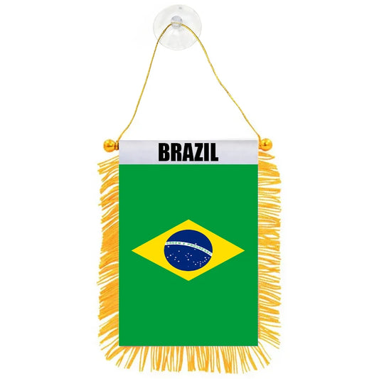 Bandeira para pendurar janela do Brasil de 10 x 15 cm cm bandeiras brasileiras pequenas