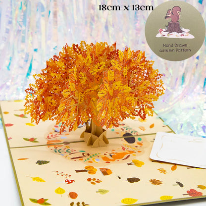 Cartão pop-up Maple Tree, cartão pop-up de árvore 3D para todas as ocasiões e feliz