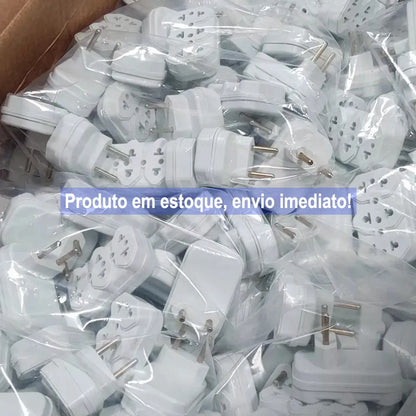 Adaptador 3 tomadas 10a/20a/10a kit com 3 unidades