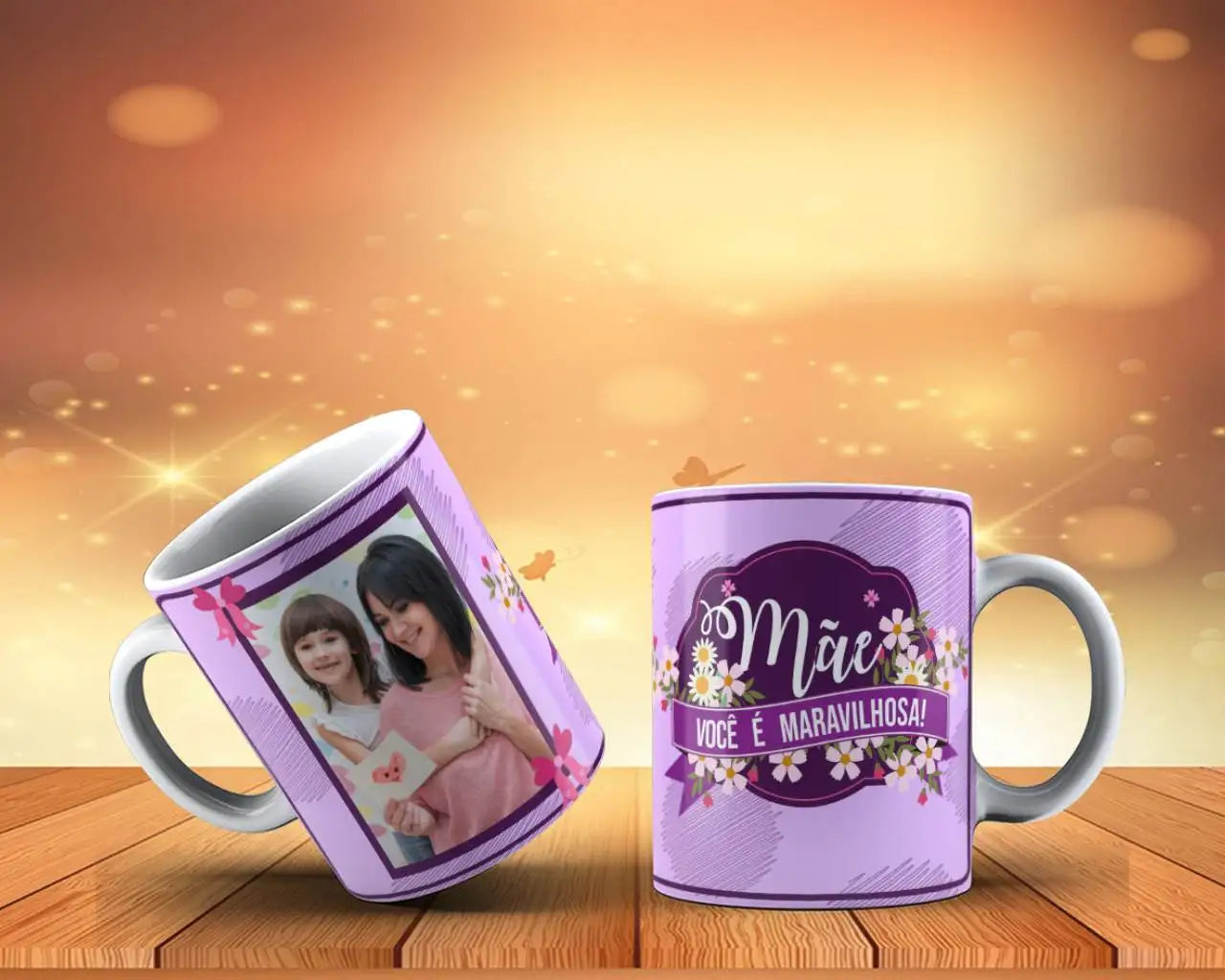 Caneca Personalizada dia das Mães Kit Caneca E Quadro Azulejo Dia Das Mães