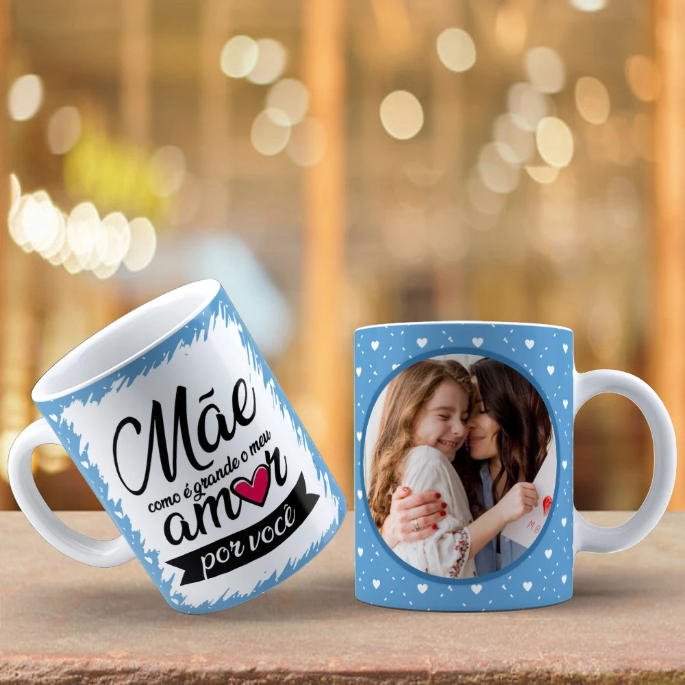 Caneca Personalizada dia das Mães Kit Caneca E Quadro Azulejo Dia Das Mães