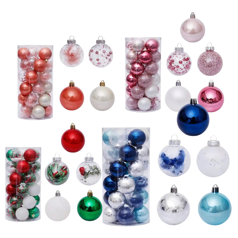 Bola De Natal 6 cm Para Pendurar Na Árvore decoração de natal conjunto de plástico