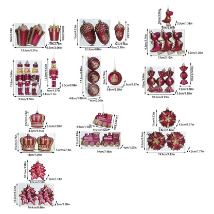 Kit enfeites coloridos árvore de Natal Pingentes De Enfeites De Natal De Plástico Decoração