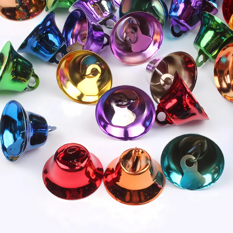 Sino Multicoloridos 50 Peças de Armários de Metal de 0,43 Polegadas para Natal Sinos