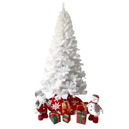 Árvore de Natal branco com neve artificial, árvore cheia de 2.1 M, suporte de metal festa