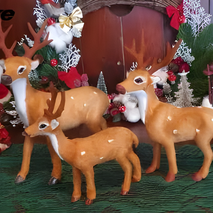 Rena decorativa Natal Miniatura de Rena de Natal em Pelúcia para Decoração de Jardim