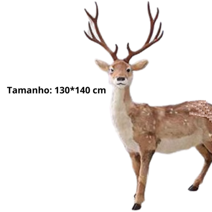 Rena de Natal grande 130cm Simulação Rena de Pelúcia Veado de Natal
