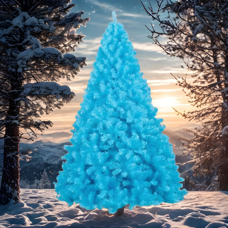 Árvore de Natal azul Claro Premium PVC Artificial Pinheiro suporte de metal decorações