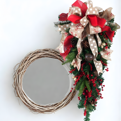 Guirlanda de Natal Enfeite de Natal, Coroa de Fita, Pinha, Porta, Suporte de Lágrima, Coroa