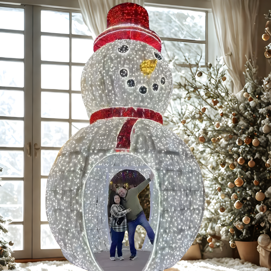 Decorações de Natal 3D Luzes com Motivo de Boneco de Neve para Decorações Exteriores