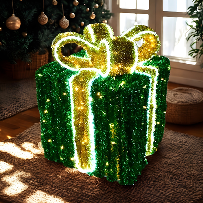 Decoração de Natal ao ar livre LED 3D Caixas de presente iluminadas Presentes