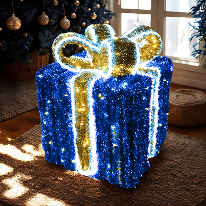 Decoração de Natal ao ar livre LED 3D Caixas de presente iluminadas Presentes