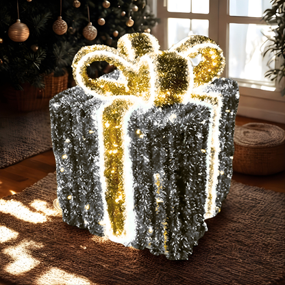 Decoração de Natal ao ar livre LED 3D Caixas de presente iluminadas Presentes