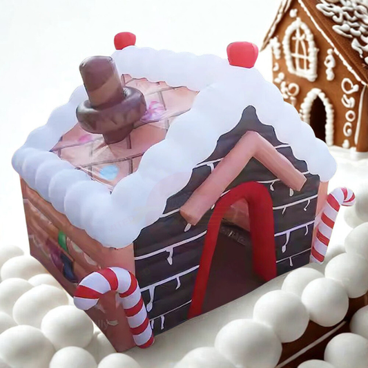 Casa inflável de Natal 3D inflável Natal ao ar livre LED 3D Arco Natal Inflável Grande Enfeite