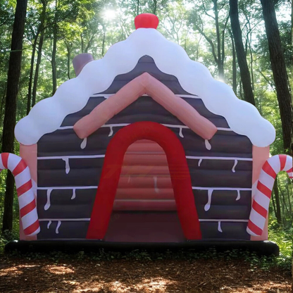 Casa inflável de Natal 3D inflável Natal ao ar livre LED 3D Arco Natal Inflável Grande Enfeite
