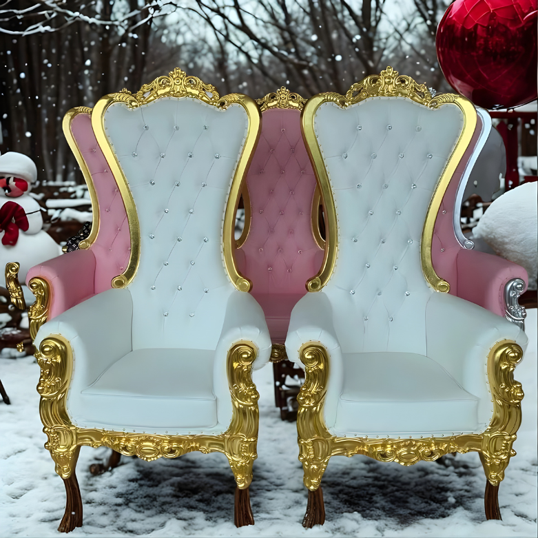 Poltrona Do Papai Noel Trono Grande Duplo Cadeira Natal Cor Vermelho