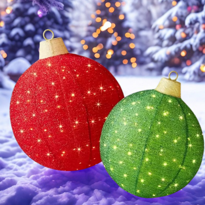 Luminária Bola de Natal Vermelho conjunto de 3 peças de enfeites de Natal grandes bolas