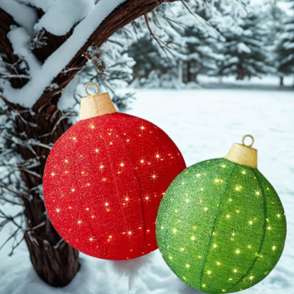 Luminária Bola de Natal Vermelho conjunto de 3 peças de enfeites de Natal grandes bolas