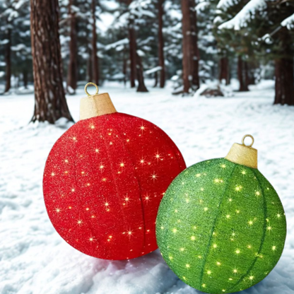 Luminária Bola de Natal Vermelho conjunto de 3 peças de enfeites de Natal grandes bolas