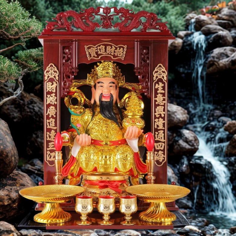 Prateleira de Altar de Buda Deus da Riqueza Oferecendo Mesa para a Mesa Caixa Incenso