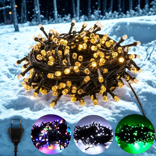 Luzes de Natal coloridas Cordão Pisca Pisca LED Branco Quente 20M – Linha 220V