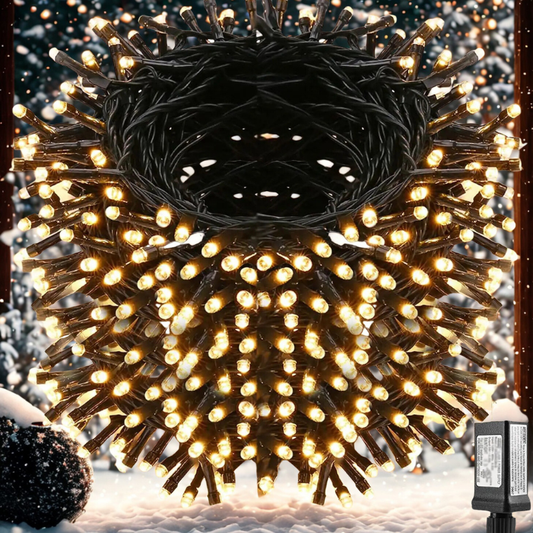 Luzes de Natal, Luzes de Natal de baixa voltagem de 98,4 pés, 100M LEDs - com adaptador