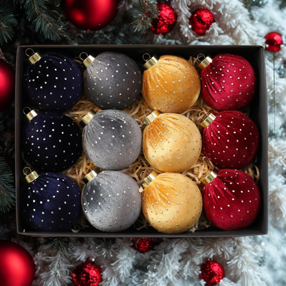 Bola de Natal de veludo bolas de enfeites de Natal de veludo de 8 cm para o Natal, 12 peças