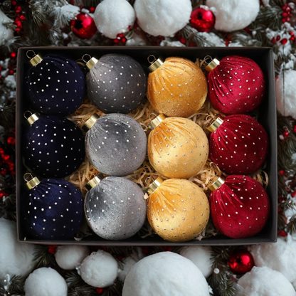 Bola de Natal de veludo bolas de enfeites de Natal de veludo de 8 cm para o Natal, 12 peças
