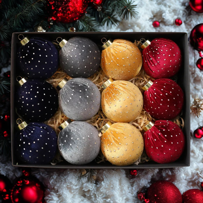 Bola de Natal de veludo bolas de enfeites de Natal de veludo de 8 cm para o Natal, 12 peças