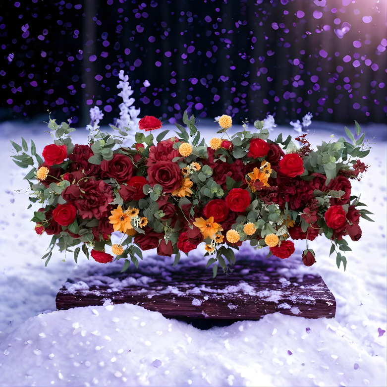 Flores decorações de Natal, 4 estilos de poinsétias artificiais de flores de Natal purpurina