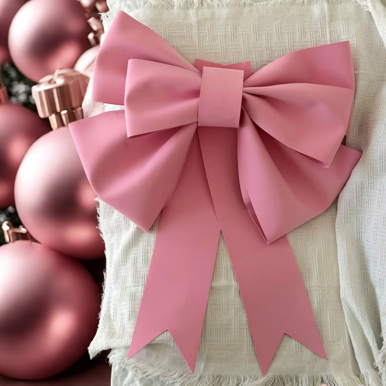 Laço Grande Natal Luxo Glitter 30/50/75cm Para Decoração - Cor Vermelho