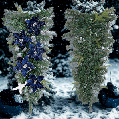 Guirlanda de Natal Azul Escuro em forma de gota para escadas de Natal, guirlandas Natal