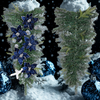 Guirlanda de Natal Azul Escuro em forma de gota para escadas de Natal, guirlandas Natal