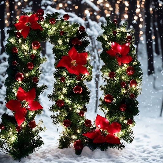 Guirlanda de Natal Decorativa, Guirlanda de Natal com Bengala, Enfeite para Árvore Natal