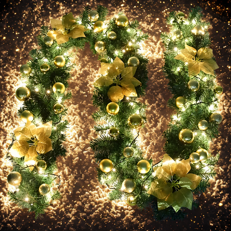 Guirlanda de Natal Decorativa, Guirlanda de Natal com Bengala, Enfeite para Árvore Natal