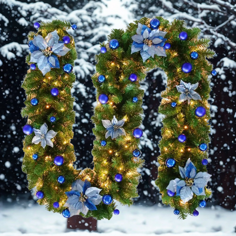 Coroa de vime LED de Natal verde decorativa 2,7 Metro Guirlanda Natal artificial Guirlanda