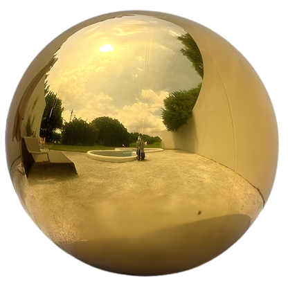 Bola espelhada inflável dourada, bolas brilhantes grandes esferas refletivas reutilizáveis