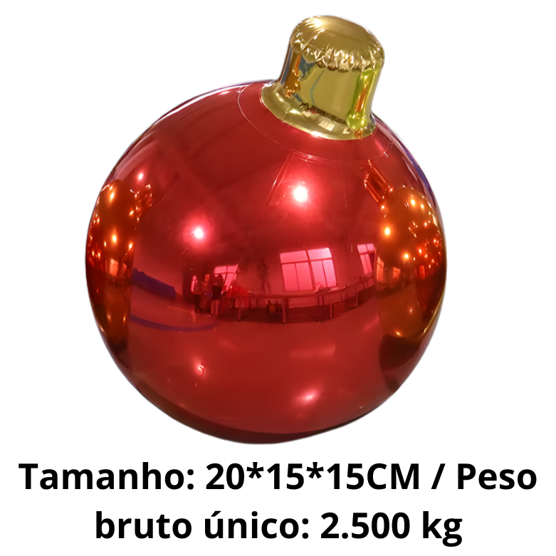 Bolas de espelho infláveis Natal grandes e brilhantes da para decoração de festas e Natal