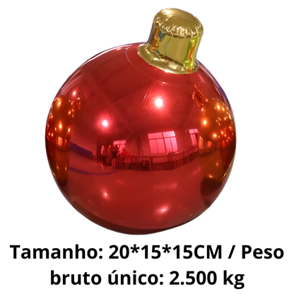 Bolas de espelho infláveis Natal grandes e brilhantes da para decoração de festas e Natal